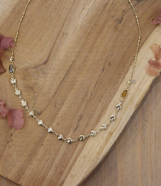 collier amoureuse chaine coeur et tourmalines