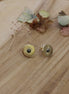 boucles d'oreilles puces soleil plaqué or pyrite