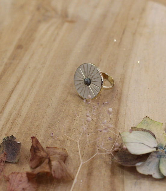 bague solaire plaqué or pyrite
