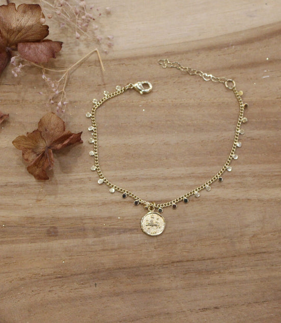 bracelet signe astro doré
