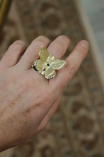 Bague doré papillon