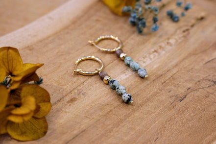 Boucles d'oreilles CIRCE jaspe africain