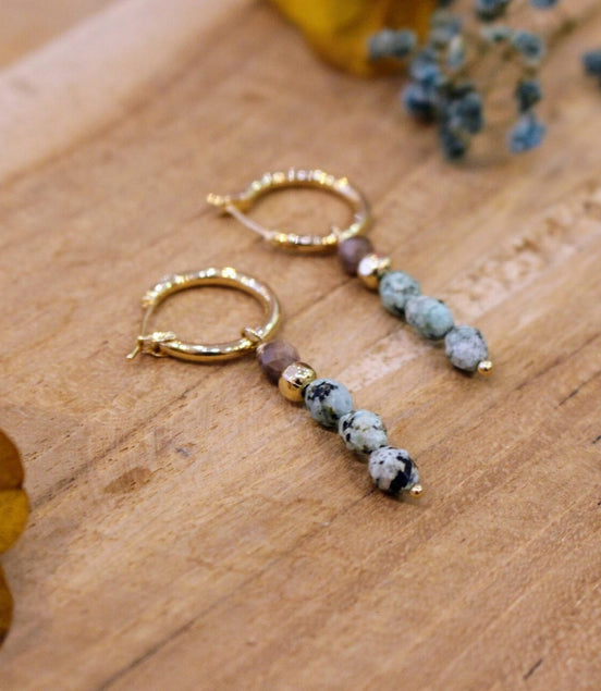 Boucles d'oreilles CIRCE jaspe africain
