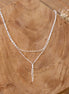 Idée cadeau bijou femme collier argenté double rang
