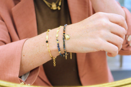 Bracelet JARDIN MYSTERIEUX doré - pietersite