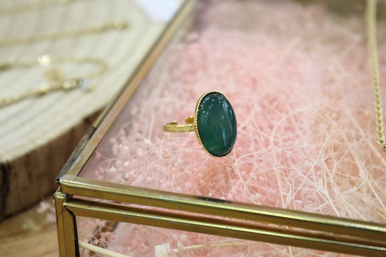 bague agate verte