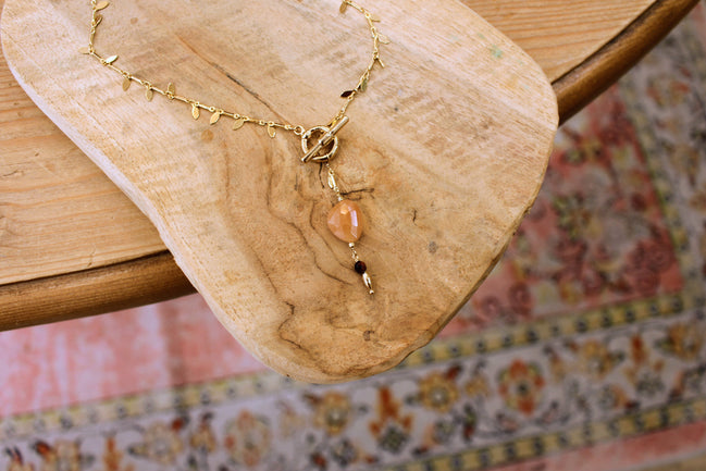 collier QUIÉTUDE cornaline- oeil de taureau