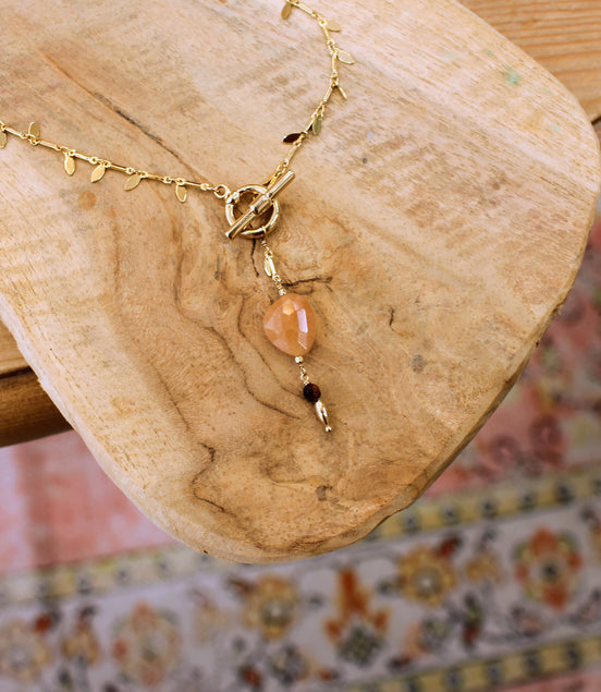 collier QUIÉTUDE cornaline- oeil de taureau