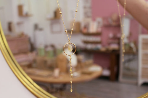 bijou automne collier long doré