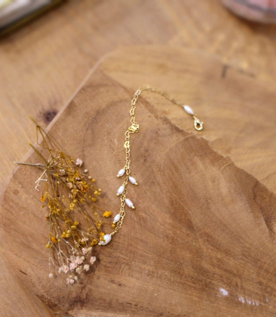 Chaine de dos amovible DANS MON COEUR perles d'eau douce
