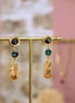Boucles d'oreilles PIROGUE mystique doré- labradorite et jaspe africain