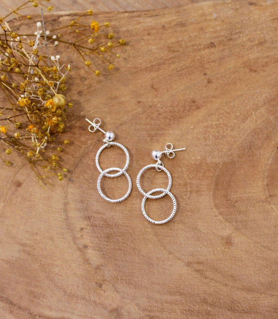 Boucles d'oreilles RELIEES argentées