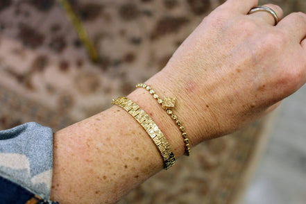 bijou femme bracelet doré fait main