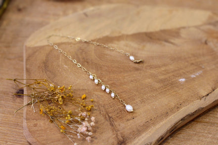 Chaine de dos amovible DANS MON COEUR perles d'eau douce