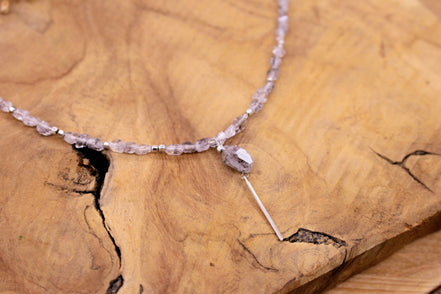 Collier NOCTIS argenté et quartz herkimer