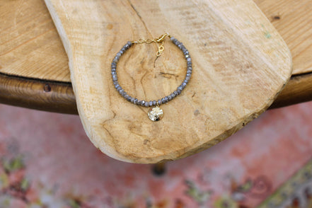 bracelet JARDIN MYSTERIEUX doré labradorite