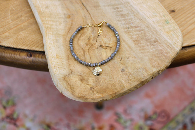 bracelet JARDIN MYSTERIEUX doré labradorite
