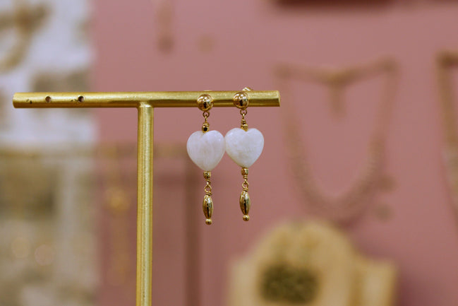 Boucles d'oreilles INFINI doré - pierre de lune