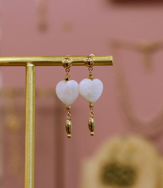 Boucles d'oreilles INFINI doré - pierre de lune