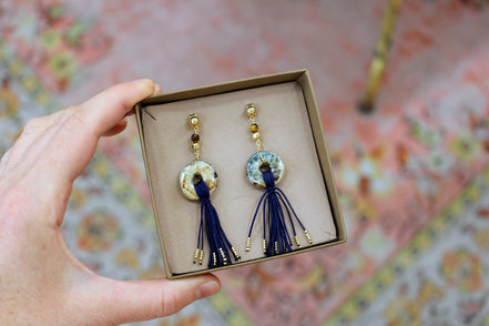 Boucles d'oreilles KORÉ - doré - terre d'encre