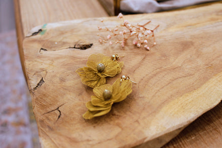 Boucles d'oreilles FLORÆ ocre minéral