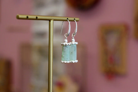 Boucles d'oreilles MAGIC argenté / chrysoprase