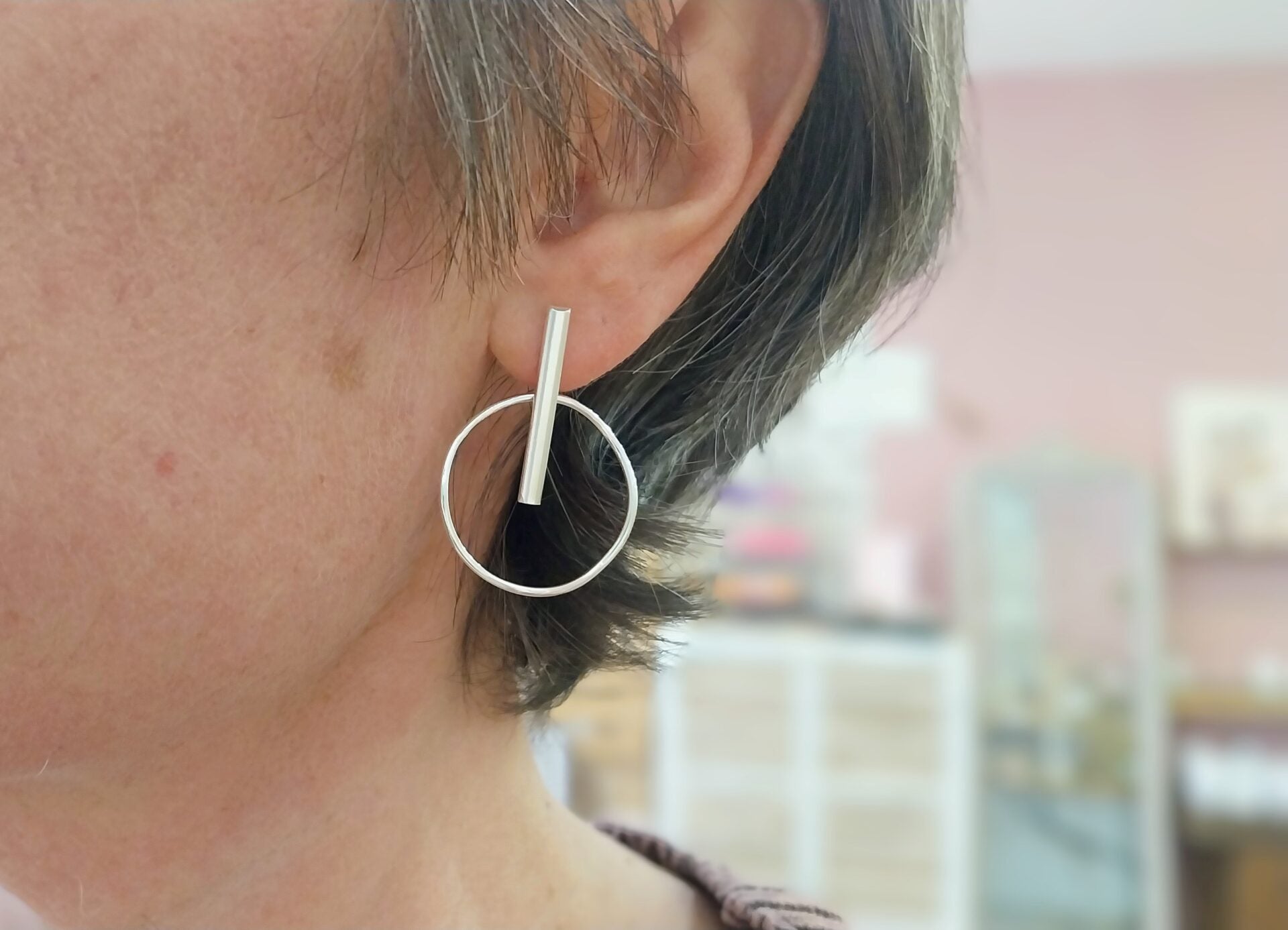 Idée cadeau femme boucles d'oreilles argentées femme