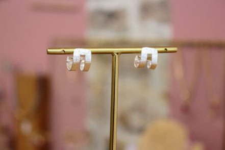 Boucles d'oreilles HOPI argentées - créoles intemporelles