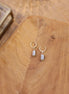 boucles d'oreilles doré minis pampilles céramique bleu vert