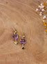boucles d'oreilles dorées et cœur améthyste idée cadeau bijou femme