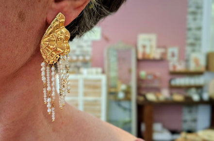 boucles d'oreilles fantaisie de luxe idée cadeau bijou haut de gamme bijou de créateur fabriqué en France