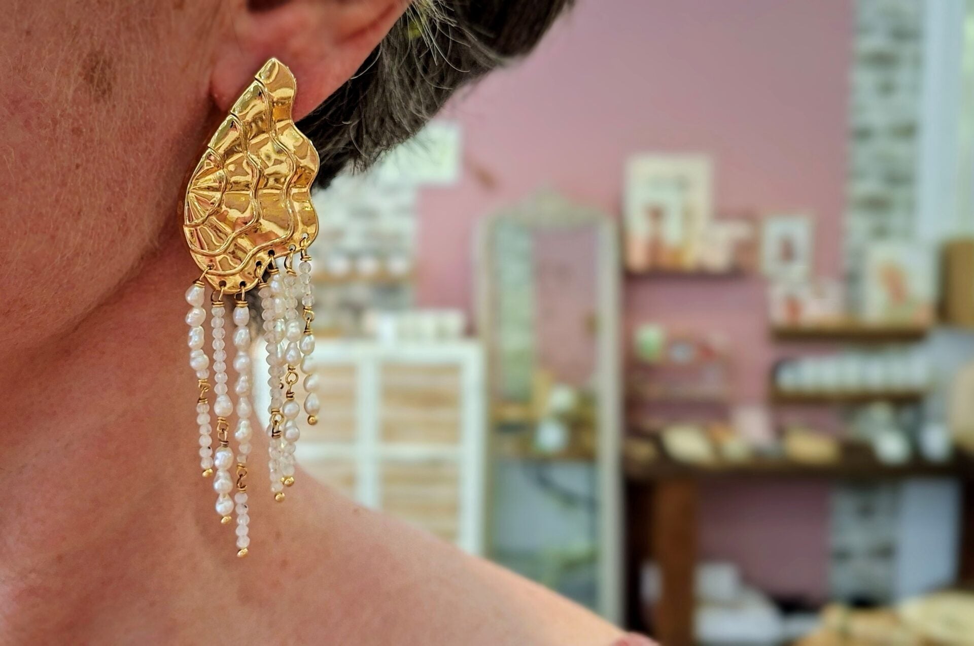 boucles d'oreilles fantaisie de luxe idée cadeau bijou haut de gamme bijou de créateur fabriqué en France