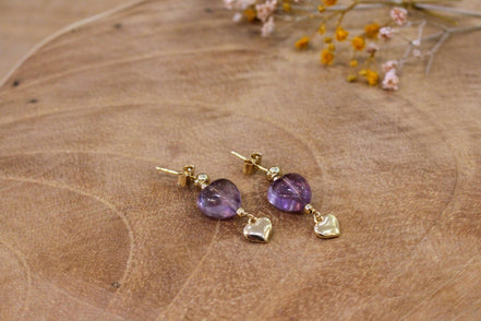 Boucles d'oreilles INFINI améthyste