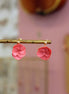 boucles d'oreilles fleurs rose corail idée cadeau bijou fleuri