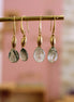 boucles d'oreilles goutte en pierre transparente phrénite épidote