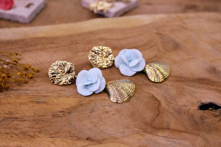 Boucles d'oreilles ENTRE TERRE et MER bleu pastel