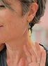 boucles d'oreilles longues pendantes doré et jaspe africain turquoise. bijou de créateur haute fantaisie