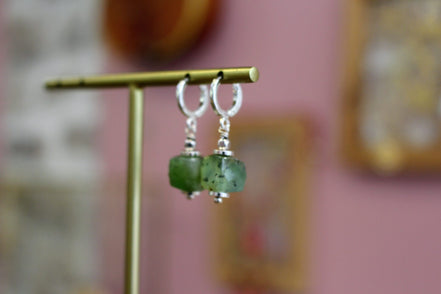 Boucles d'oreilles SENSIBLE argenté chrysoprase