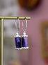 boucles d'oreilles pendantes argenté et charoïte violette