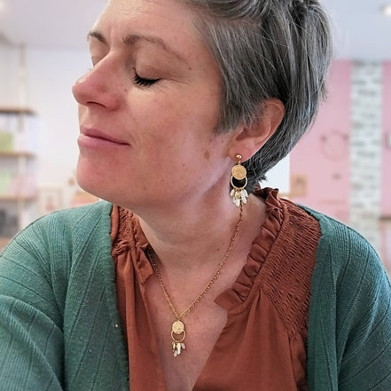 Boucles d'oreilles SUNSET nacre