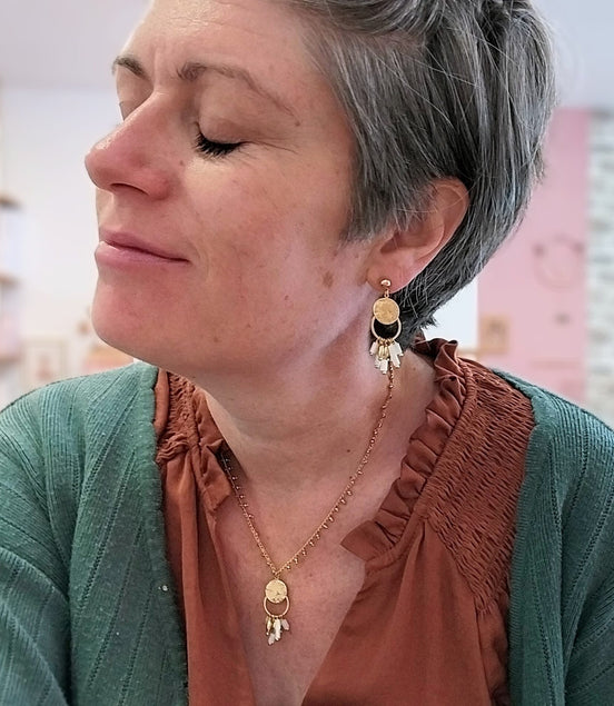 Boucles d'oreilles SUNSET nacre