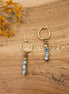 Idée cadeau bijou femme boucles d'oreilles pendantes sur créoles jaspe africain et labradorite