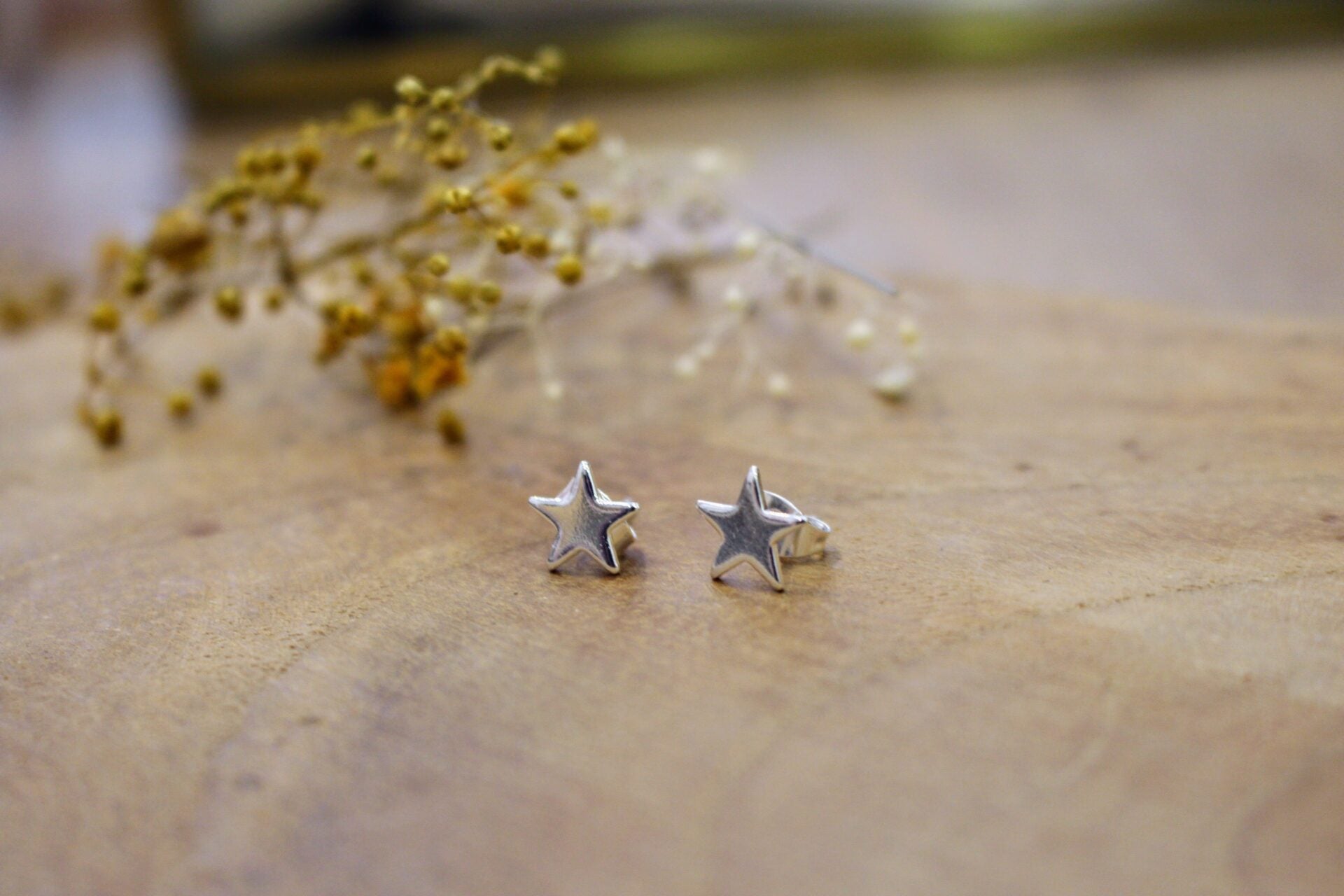 boucles d'oreilles puces étoile argenté