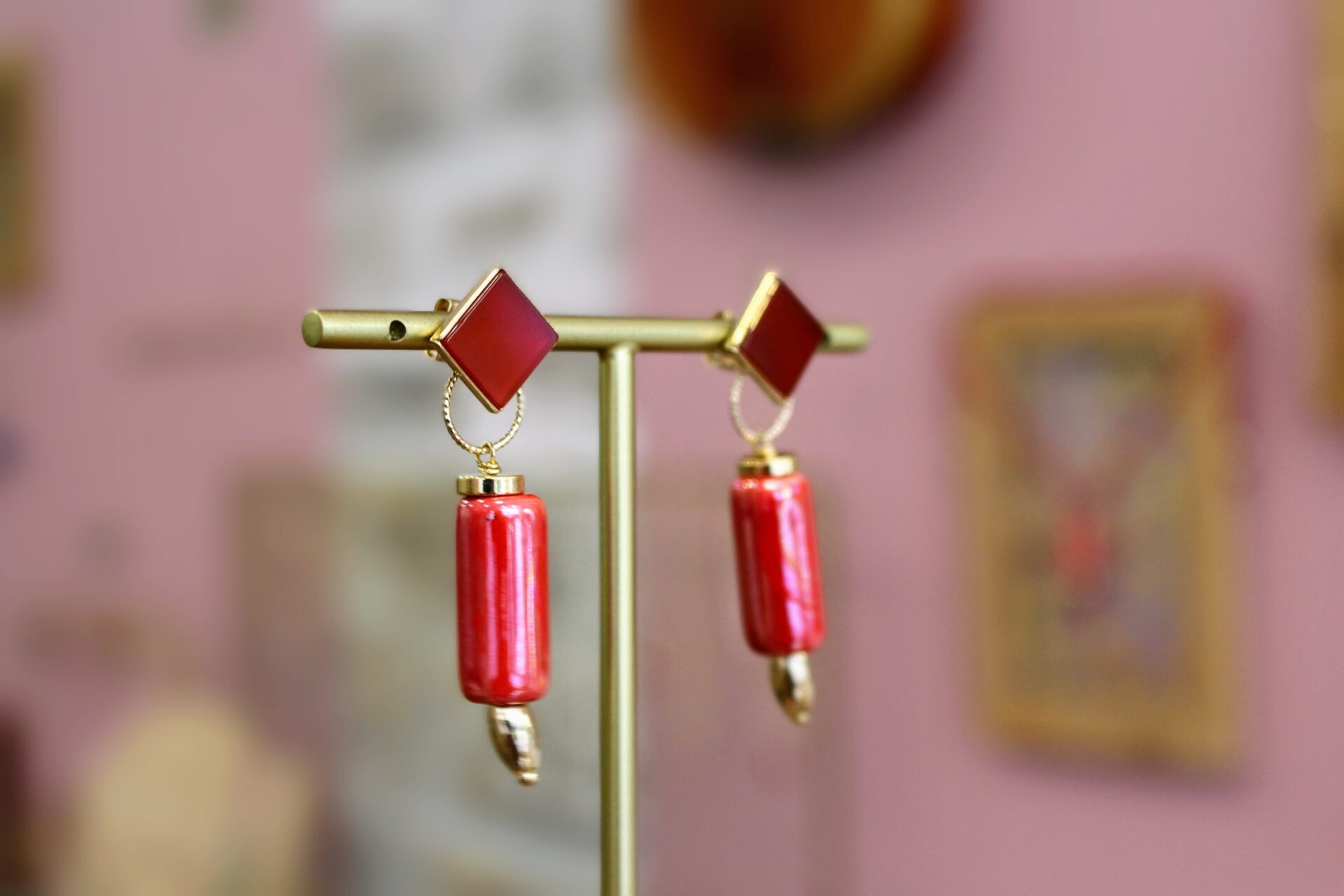 Boucles d'oreilles TERRE VIVE rouge