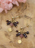Boucles d'oreilles Pluie de grenats et quartz fraise