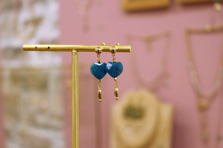 Boucles d'oreilles INFINI doré - apatite
