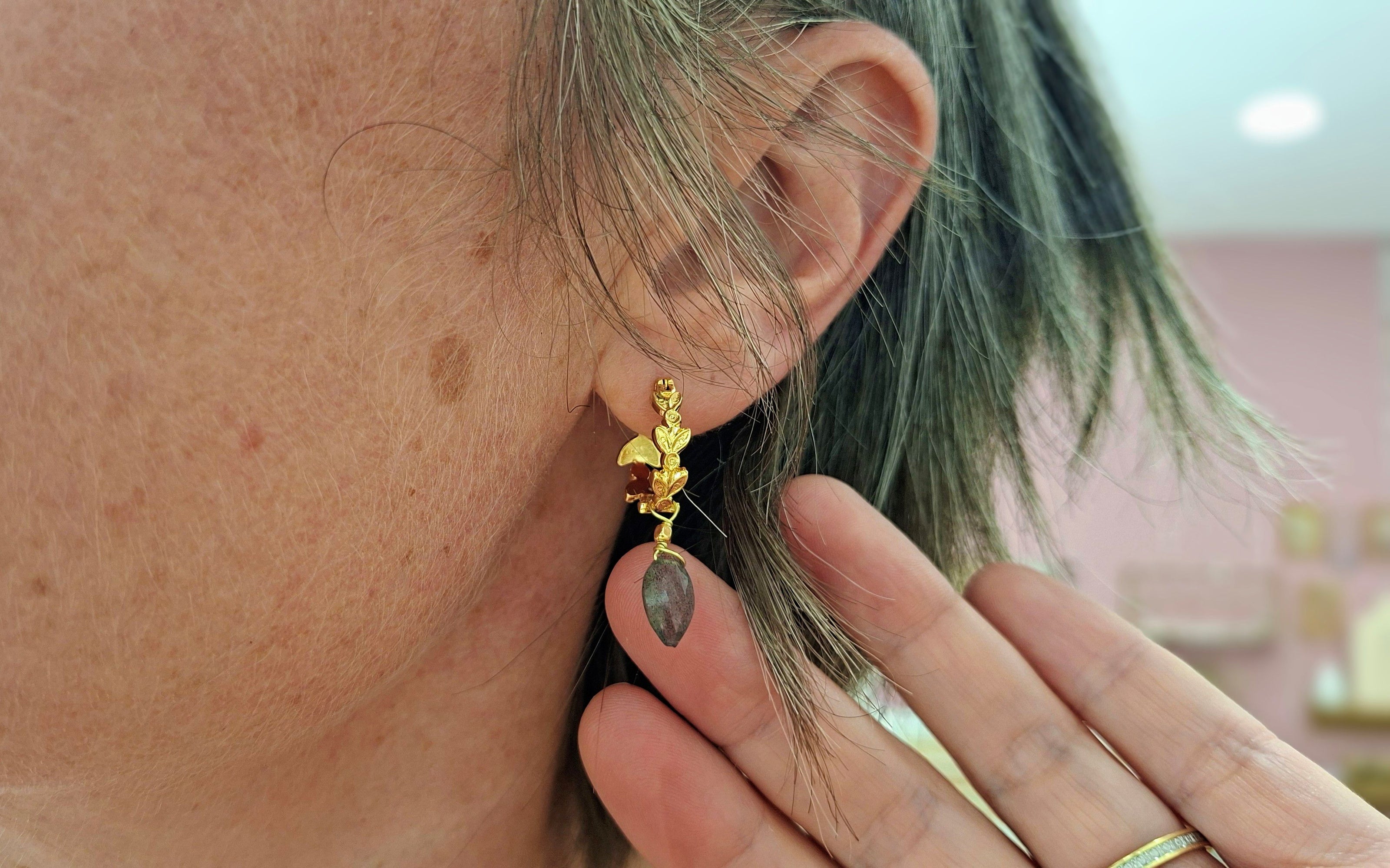 Boucles d'oreilles INSOUCIANCE labradorite