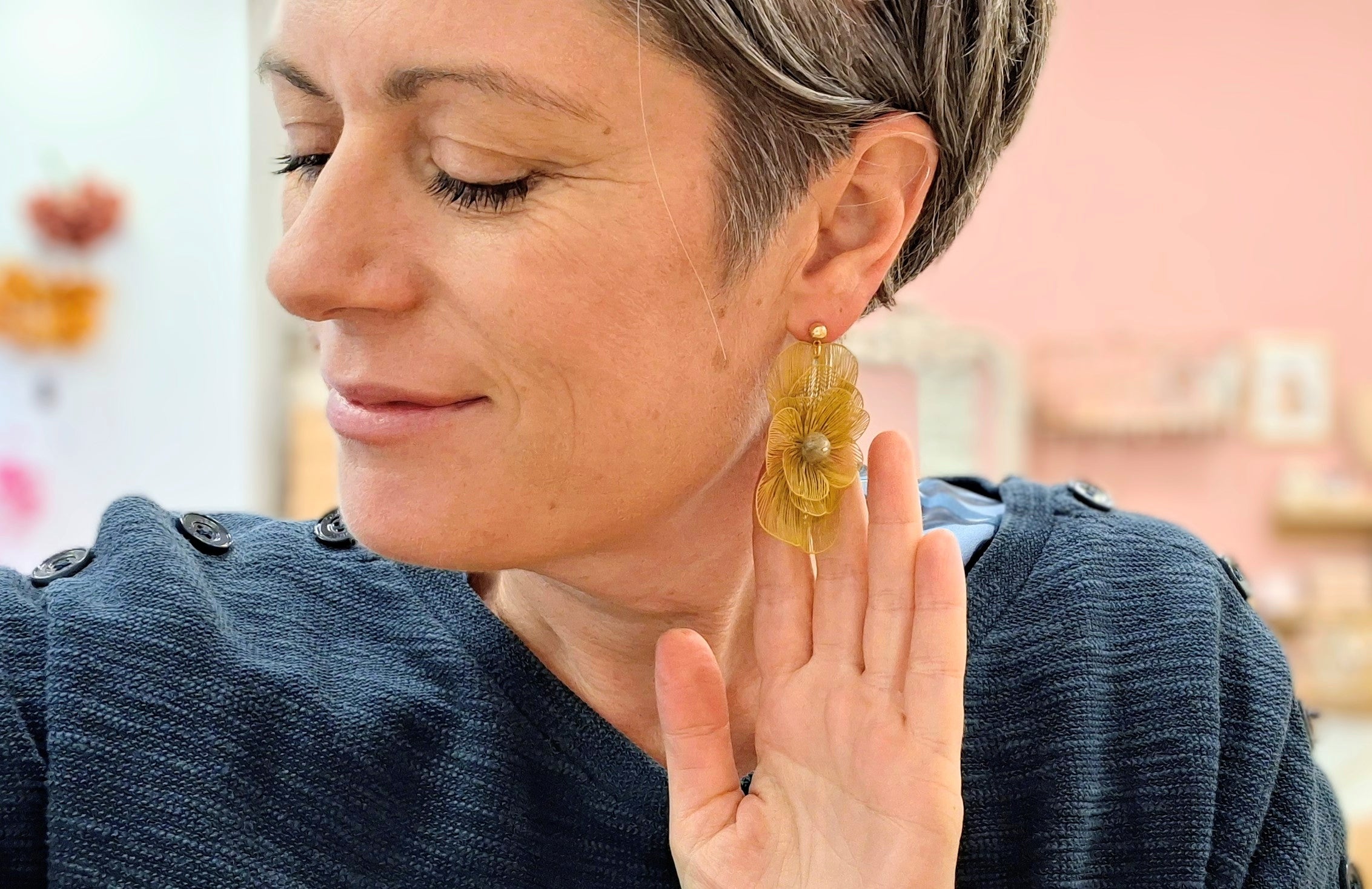 Boucles d'oreilles FLORÆ ocre minéral