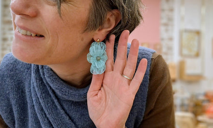 Boucles d'oreilles FLORÆ Bleu lagune