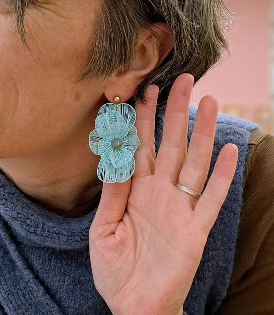 Boucles d'oreilles FLORÆ Bleu lagune